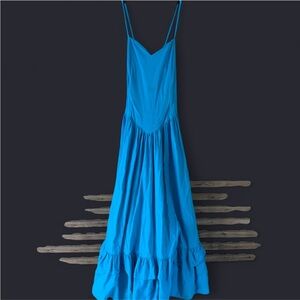 Impromptu Vintage Blue Tiered Maxi Dress